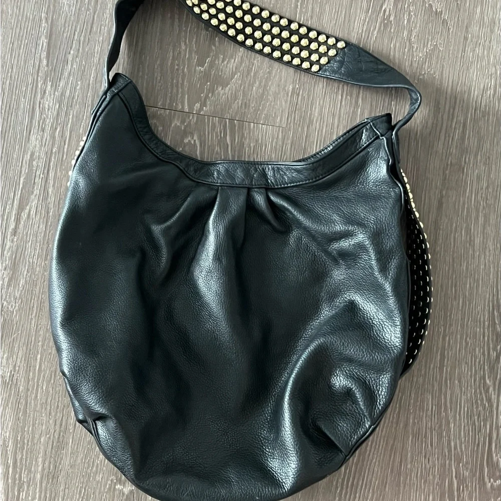 Bryna Nicole Black leather stud hobo shoulder bag - Picture 5 of 7